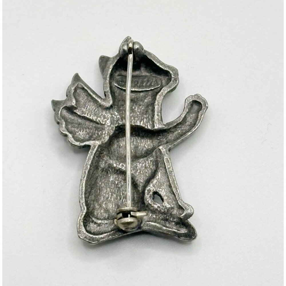 L Razza Guardian Angel Cat With Wings Pin Brooch - Picture 2 of 3